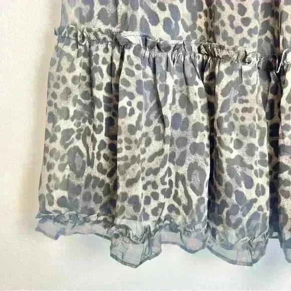 Olivaceous Ruffled Leopard Print Lined Mini Skirt Size Small - Picture 4 of 12